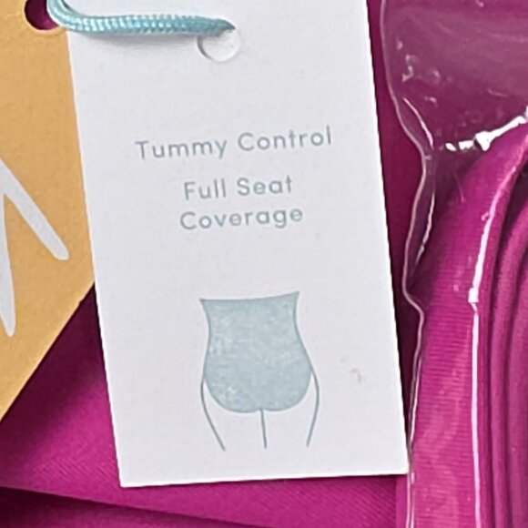 NWT Kona Sol Womens 1-piece Swimsuit Sz 17 Fushia Tummy Control Strapless Halter - Picture 7 of 13